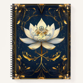 Create Your Own Gilded Blue White Lotus Notizbuch