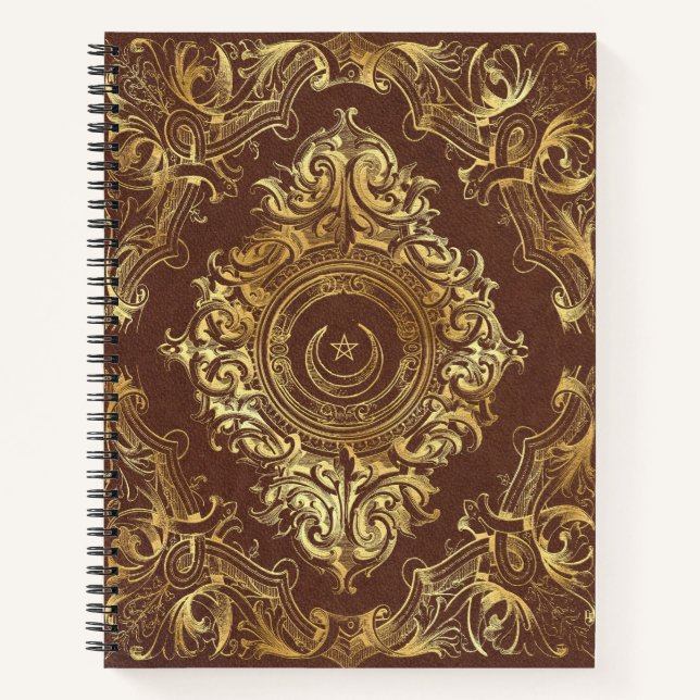 Create Your Own Gilded Crescent Brown Notizbuch (Vorderseite)