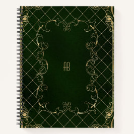 Create Your Own Gilded Dark Forest Green Notebook Notizbuch