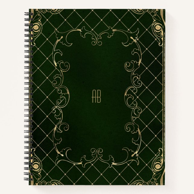 Create Your Own Gilded Dark Forest Green Notebook Notizbuch (Vorderseite)