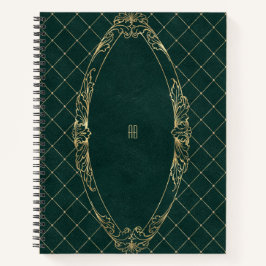 Create Your Own Gilded Dark Green Notebook Notizbuch