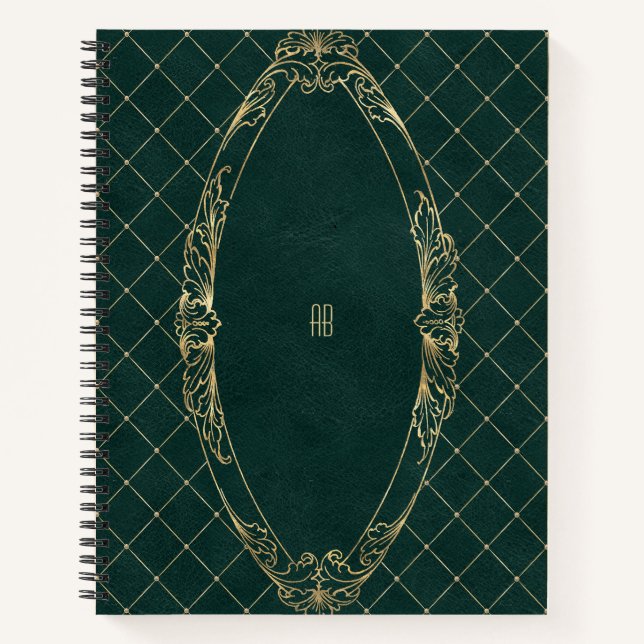Create Your Own Gilded Dark Green Notebook Notizbuch (Vorderseite)