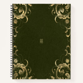 Create Your Own Gilded Dark Olive Green Notebook Notizbuch