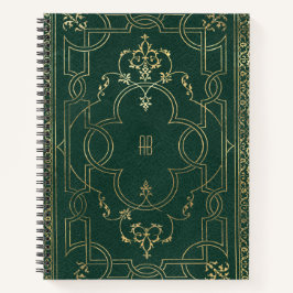 Create Your Own Gilded Dark Pine Green Notebook Notizbuch