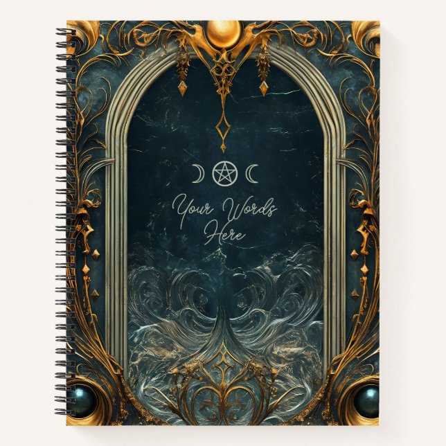 Create Your Own Gilded Deep Blue Ocean Notizbuch (Vorderseite)