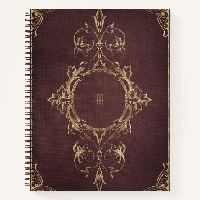Create Your Own Gilded Deep Maroon Notebook Notizbuch (Vorderseite)
