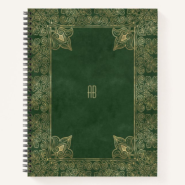 Create Your Own Gilded Emerald Green Notebook Notizbuch (Vorderseite)