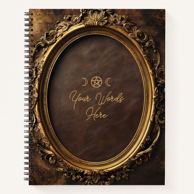Create Your Own Gilded Faux Brown Leather Notizbuch (Vorderseite)