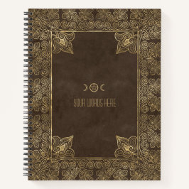 Create Your Own Gilded Filigree Chocolate Brown Notizbuch