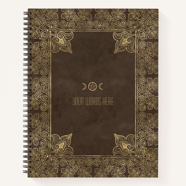 Create Your Own Gilded Filigree Chocolate Brown Notizbuch (Vorderseite)