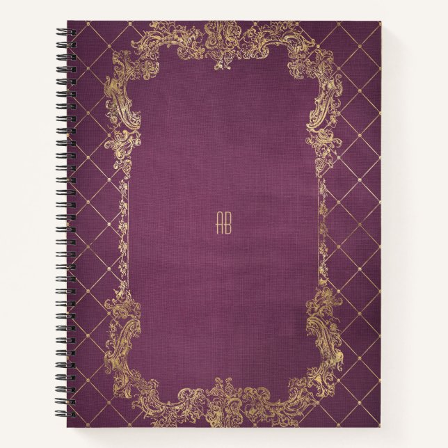 Create Your Own Gilded Magenta Purple Notebook Notizbuch (Vorderseite)