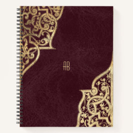 Create Your Own Gilded Maroon Red Notebook Notizbuch