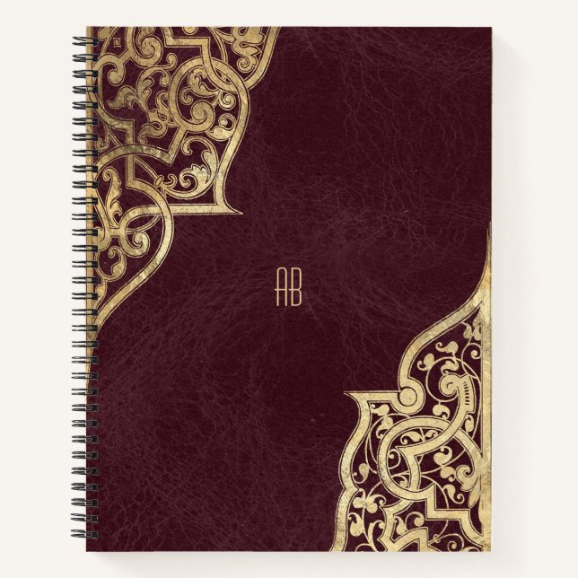 Create Your Own Gilded Maroon Red Notebook Notizbuch (Vorderseite)