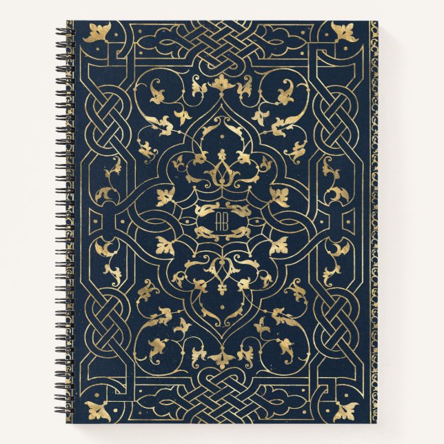 Create Your Own Gilded Midnight Blue Notebook Notizbuch (Vorderseite)