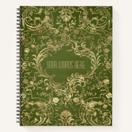 Create Your Own Gilded Olive Green Notebook Notizbuch