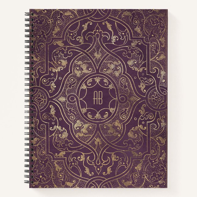 Create Your Own Gilded Plum Purple Notebook Notizbuch (Vorderseite)
