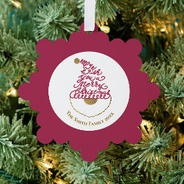 Create Your Own Glitter Santa Modern Christmas Ornament Karte