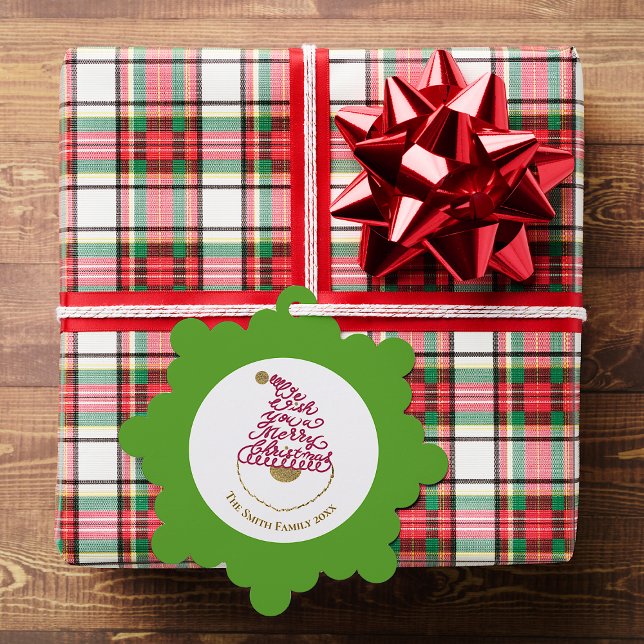 Create Your Own Glitter Santa Modern Christmas  Ornament Karte (Von Creator hochgeladen)