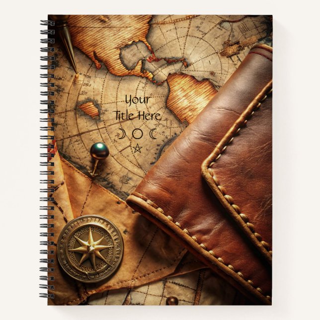 Create Your Own Globetrotter Compass Rose Map Notizbuch (Vorderseite)