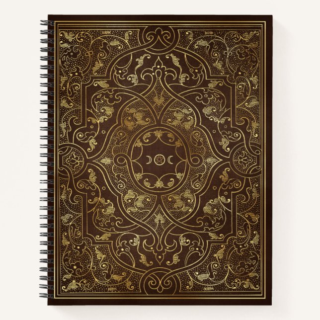 Create Your Own Gold Asian Inspired Brown Notizbuch (Vorderseite)