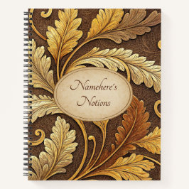 Create Your Own Gold Bronze Embossed Vintage Vine Notizbuch
