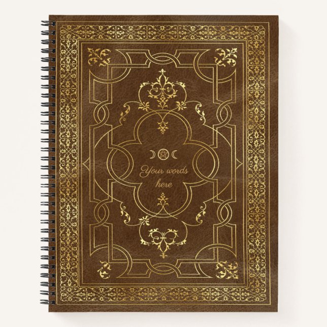 Create Your Own Gold Embossed Camel Brown Notizbuch (Vorderseite)