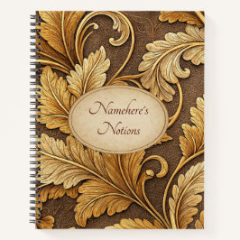 Create Your Own Gold Embossed Vintage Floral Vine Notizbuch