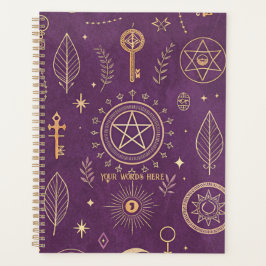 Create Your Own Gold Floral Magic Symbols Purple Planer