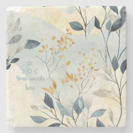 Create Your Own Gold Floral Minimalist Steinuntersetzer