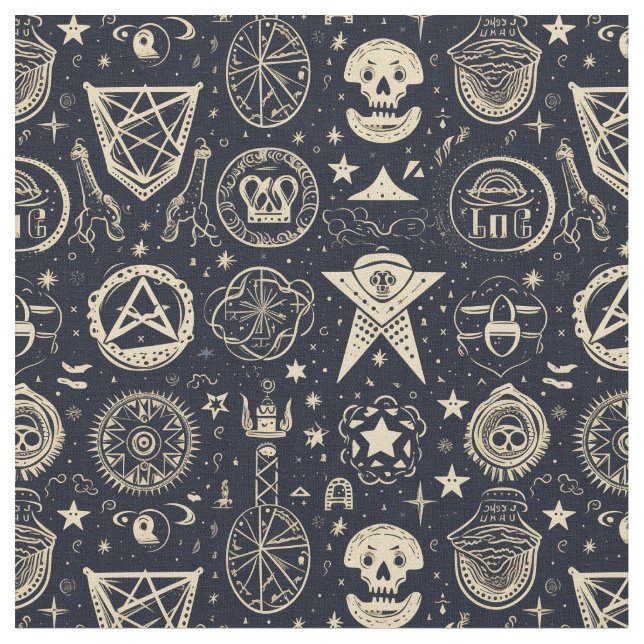 Create Your Own Gold Magic Symbols Black Stoff (Nahaufnahme)