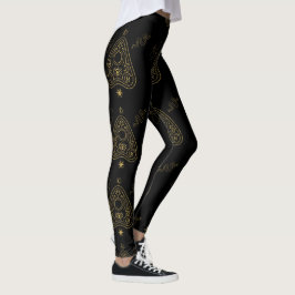 Create Your Own Gold Ouija Planchette Black Leggings