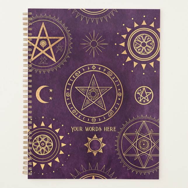 Create Your Own Gold Pentacles Moon Purple Planer (Vorderseite)