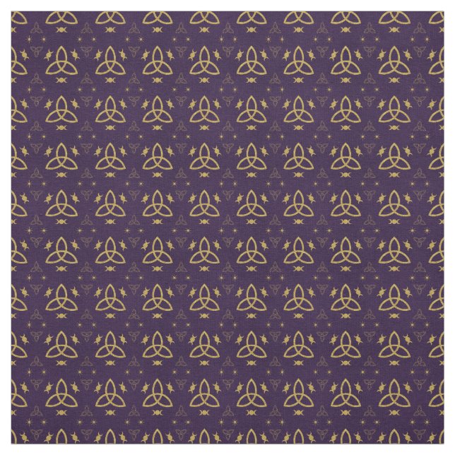 Create Your Own Gold Triquetra Moon Goddess Purple Stoff (Muster)