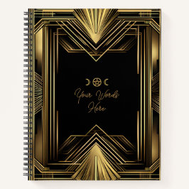 Create Your Own Golden Art Deco Black Notizbuch