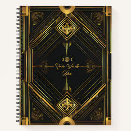 Create Your Own Golden Art Deco Style Black Notizbuch