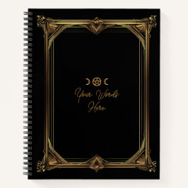 Create Your Own Golden Art Nouveau Black Notizbuch