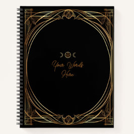 Create Your Own Golden Art Nouveau Style Black Notizbuch