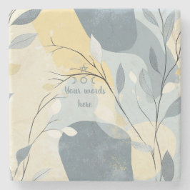Create Your Own Golden Blue Gray Floral Minimilist Steinuntersetzer