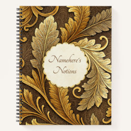 Create Your Own Golden Bronze Vintage Vine Notizbuch