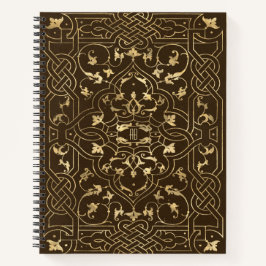 Create Your Own Golden Celtic Knotwork Brown Notizbuch