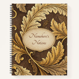 Create Your Own Golden Embossed Vintage Leafy Vine Notizbuch