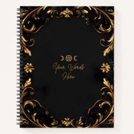 Create Your Own Golden Flowers & Flourishes Black Notizbuch