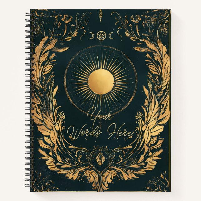 Create Your Own Golden Laurel Celestial Solar Notizbuch (Vorderseite)
