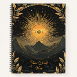 Create Your Own Golden Sunrise Floral Landscape Notizbuch