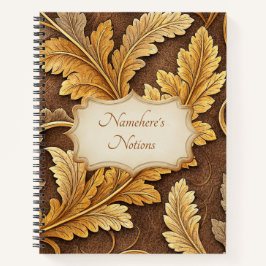 Create Your Own Golden Vintage Leaves Notizbuch