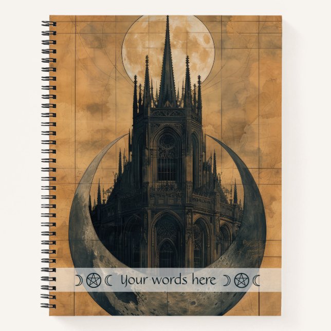 Create Your Own Gothic Moon Castle Lunar Notizbuch (Vorderseite)