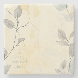 Create Your Own Gray Yellow Floral Minimilist Steinuntersetzer