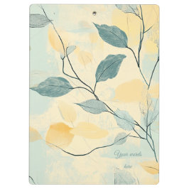 Create Your Own Green & Yellow Floral Minimalist Klemmbrett