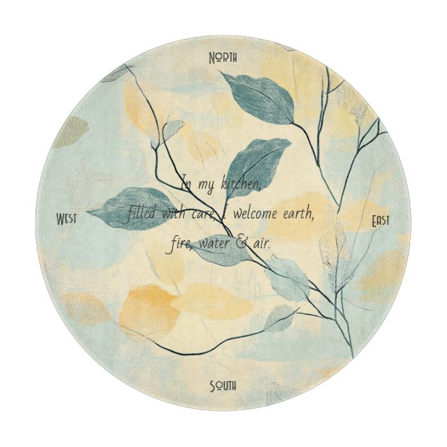 Create Your Own Green & Yellow Floral Minimalist Schneidebrett (Vorderseite)