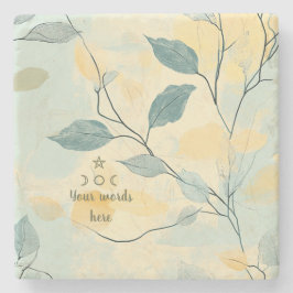 Create Your Own Green & Yellow Floral Minimilist Steinuntersetzer